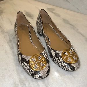 Tory Burch Chelsea heeled flats snakeskin size 6